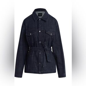 Favorite Daughter The Jane Waterloo Denim Toe Waist Trench Coat S
